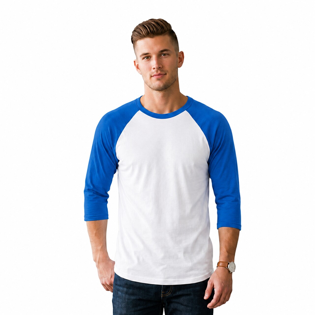 BELLA + CANVAS® Unisex Three-Quarter Sleeve Baseball Tee Raglan Contrast Sleeve Lightweight Retail Fit Shirt